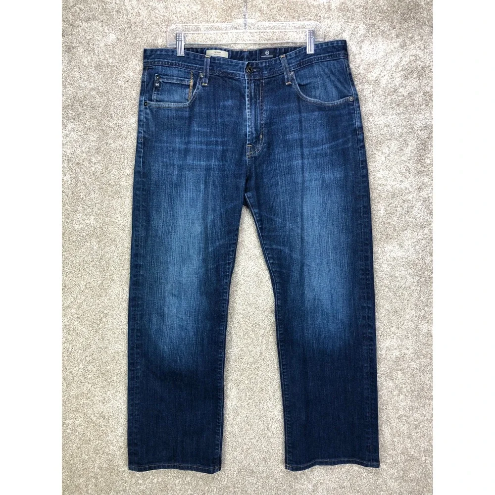 AG Adriano Goldschmied The Hero Relaxed Fit Jeans Men 36x31 Blue Dark Wash Denim